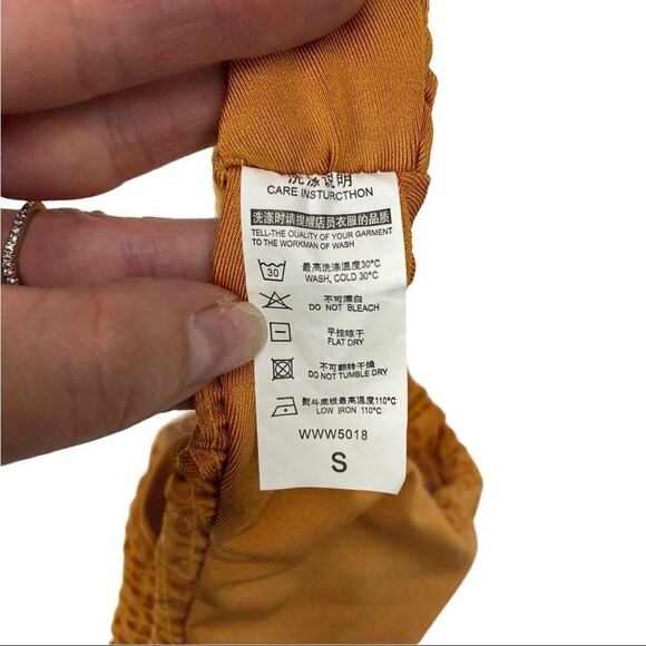 Zaful Smocked Burnt Orange Bikini Top And Bottoms Bathing Suit Set Size Small - Picture 12 of 15